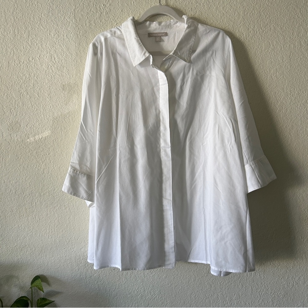 NWT! Woman Within White Casual Button Down Shirt